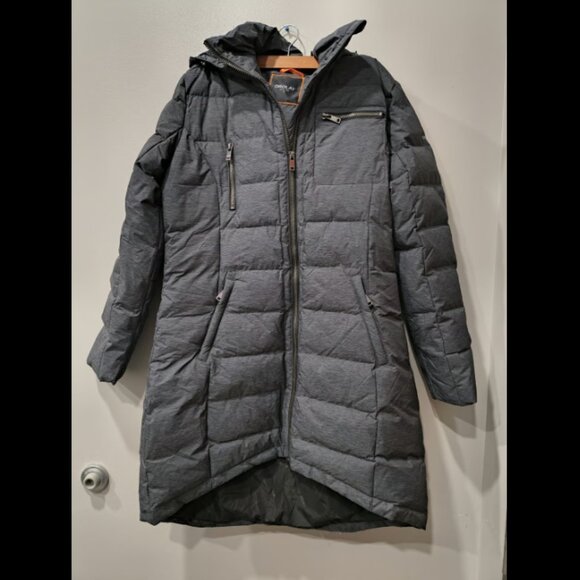 Orolay Duck Down Jacket Womens M Gray Puffer Coat Outdoor Hooded - Picture 1 of 11